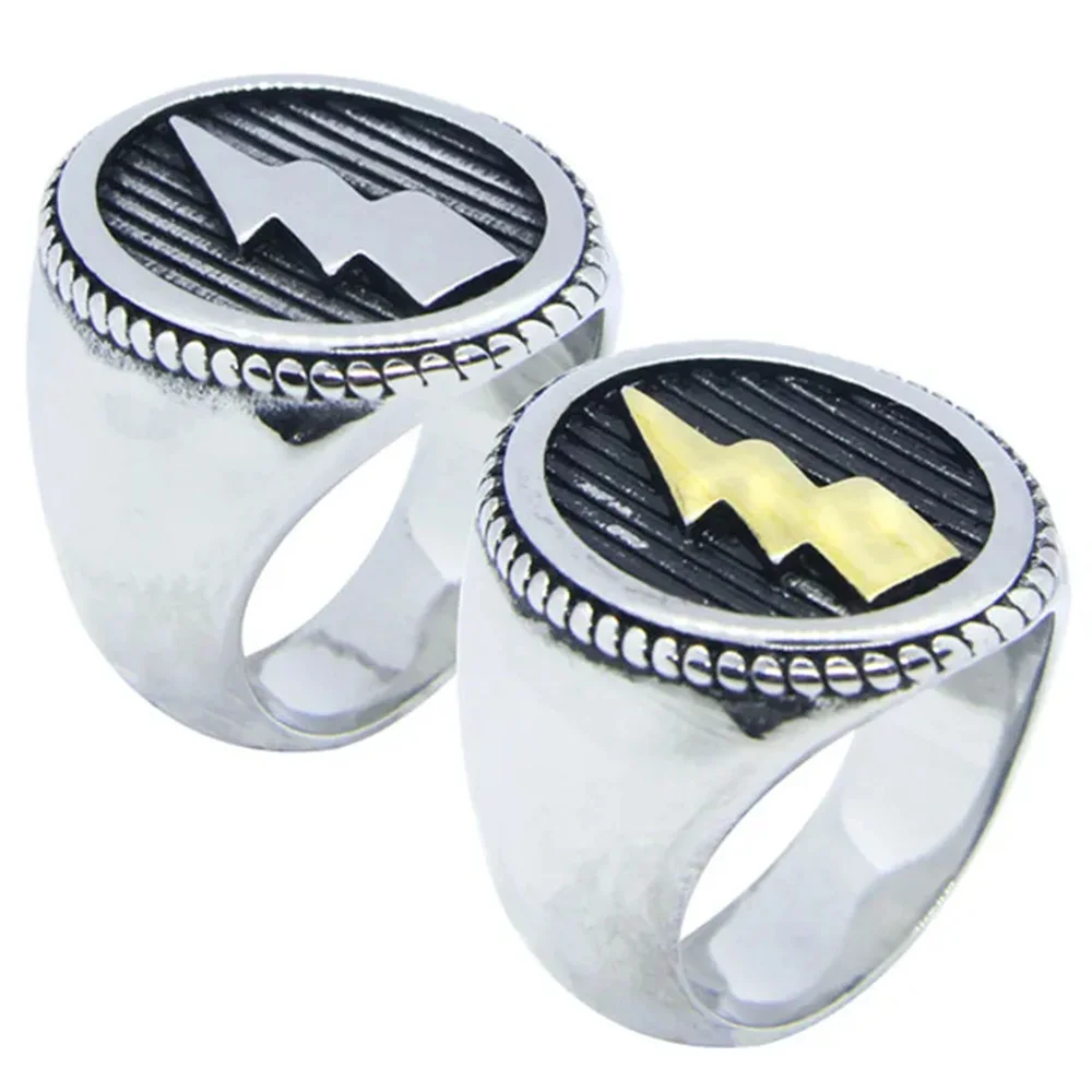 Lightning Solid Ring 316L Stainless Steel Jewelry Polishing Punk Man Ring Size 7-13