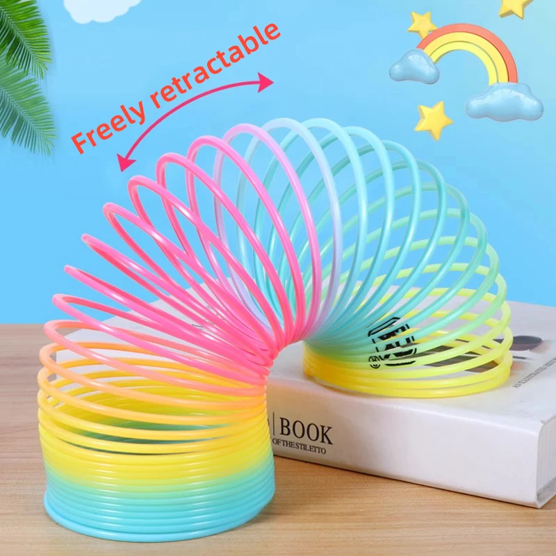 Large Rainbow Magic Springs Circle Toys Children Birthday Party Favors Giveaway Gifts Souvenir Kindergarten Guest Pinata Fillers