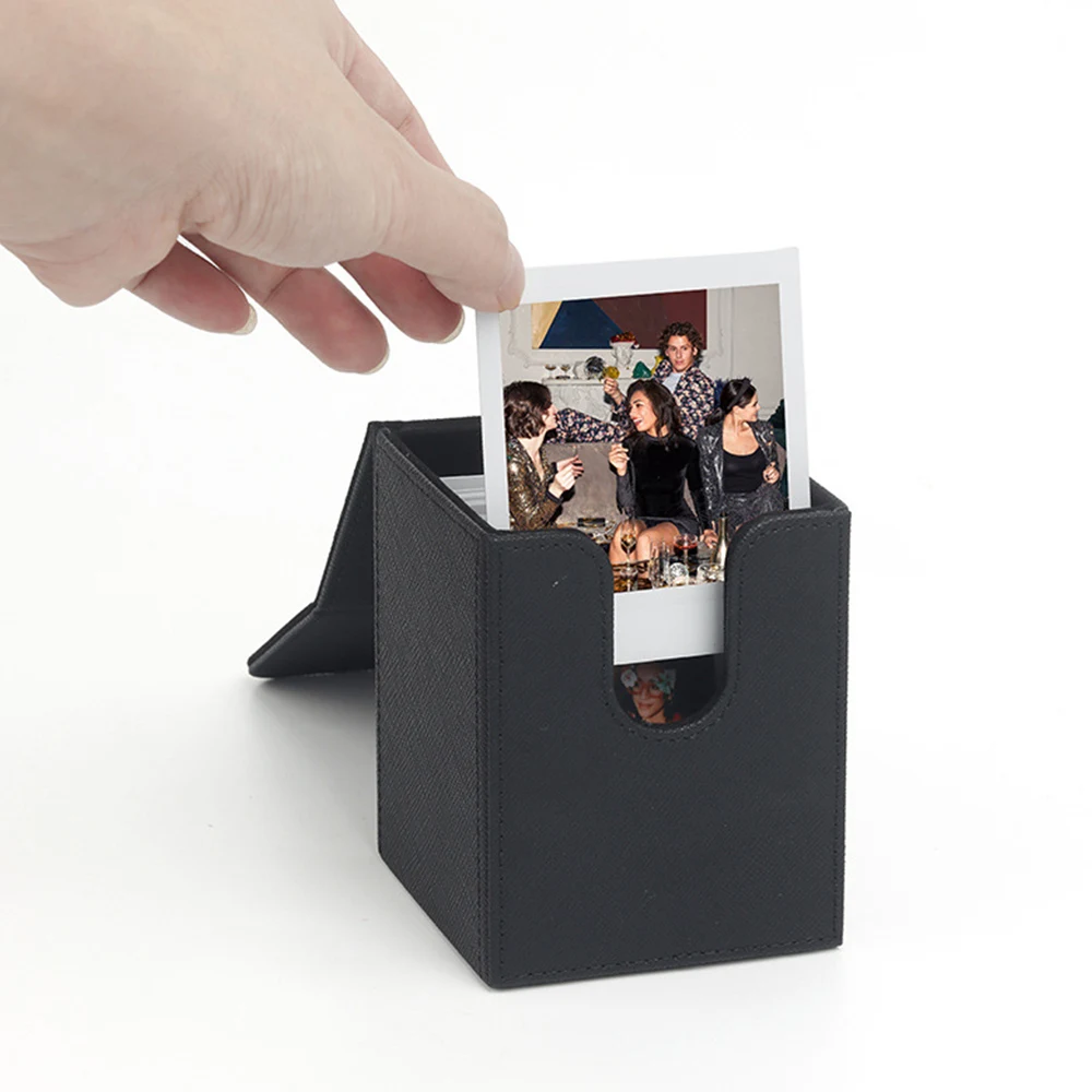 3 Inch Card Box Black Storage Box Portable Photo Card Case PVC Protect Holder Photo Display Storage Box Protectors Container