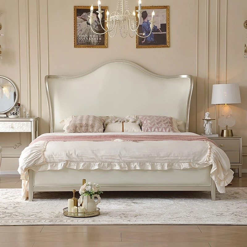 American light luxury bed high-end 1.8 meters master bedroom large bed princess double base cama matrimonial Home furniture