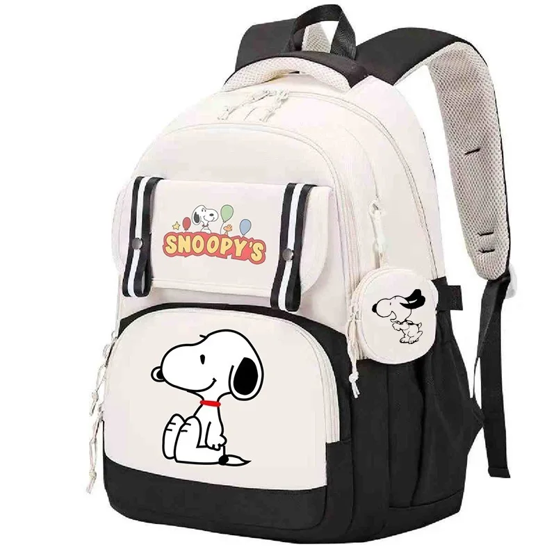 Cute Snoopy Backpack for Teenagers Girls Large Capacity School Bag Waterproof Backpack Cute Cartoon Travel with Small Coin Purse