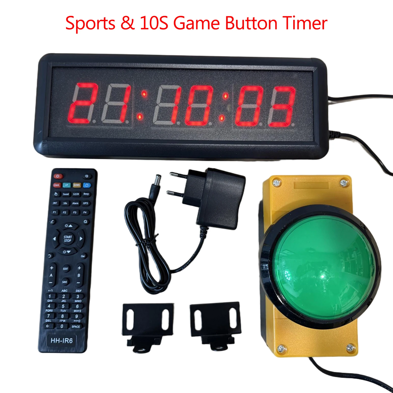 Party Game Interactive Buttons 6 Digital Pop Luck Competition Timer Countdown Stopwatch Counter Training Speech Timing Equipment