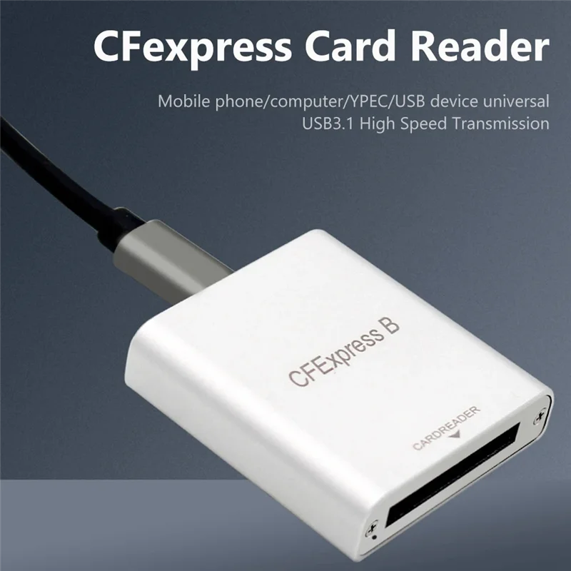 AEE7-قارئ بطاقات محمول من النوع C إلى Cfexpress B بسرعة 10 جيجابت في الثانية قارئ بطاقات الذاكرة بدون محرك لأجهزة الكمبيوتر المحمول والهاتف Chromebook