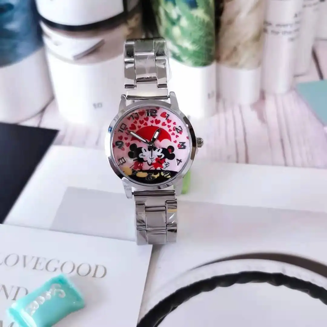 Kinderen Horloge Disney Mickey Minnie Leuke Jongen Meisje Cartoon Mickey Mouse Rvs Waterdichte Quartz Horloge Verjaardag Cadeaus