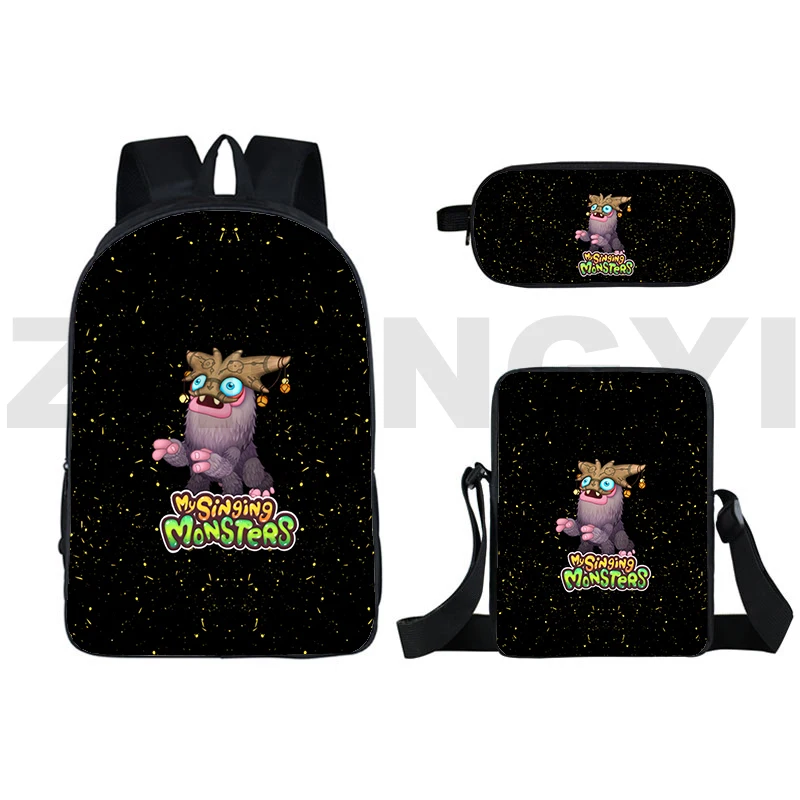 Mochila escolar My Singing Monsters, gran capacidad, cuaderno de trabajo, viaje urbano, Anime 3D, gran oferta