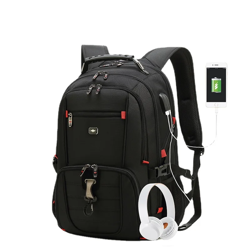 

Men's Swiss Backpacks Travel Bag Business Anti Theft Backpack Men Mochila USB Charging 15.6 17 Inch Laptop Backpack Waterproof