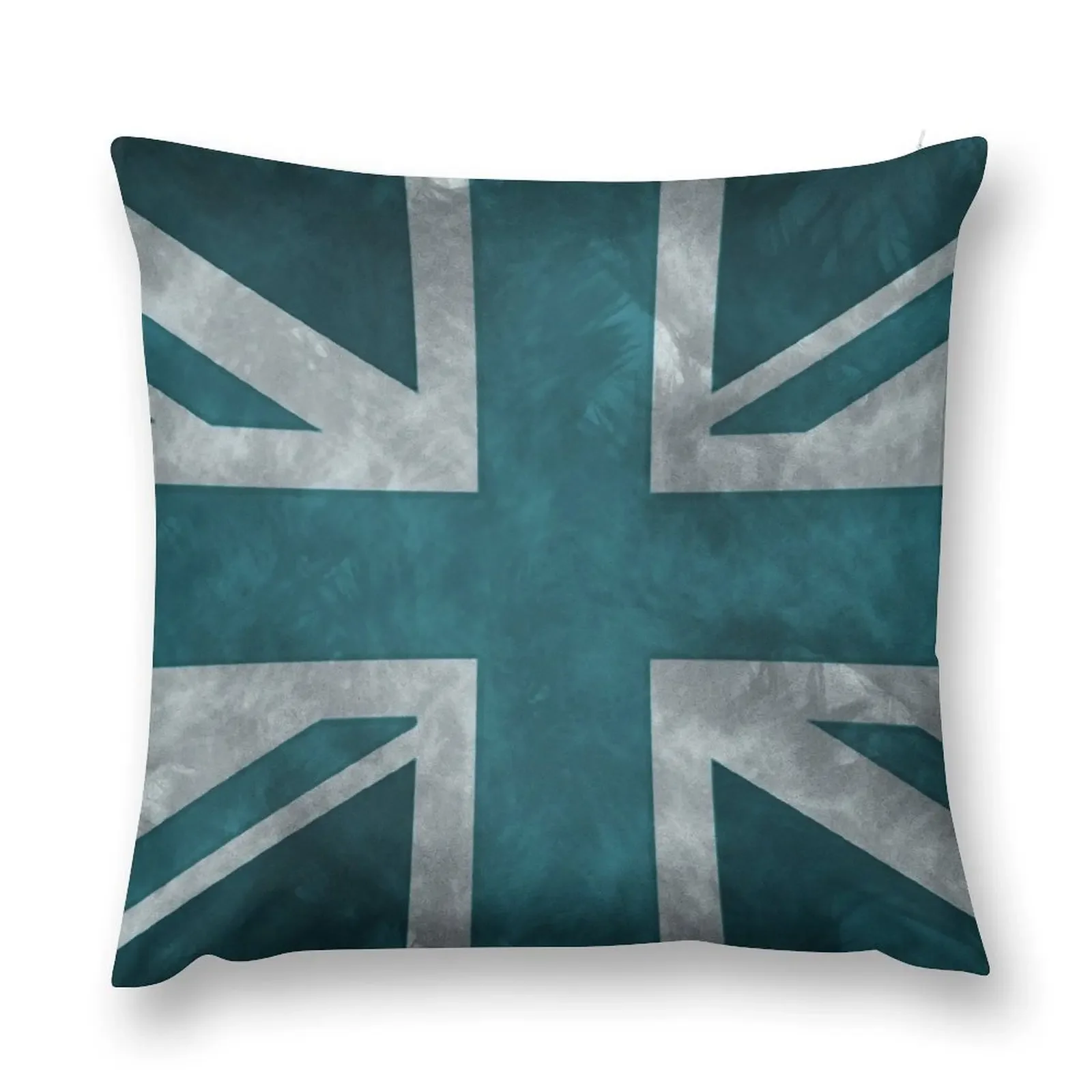 

Teal Distressed Union Jack Throw Pillow christmas pillow case pillow cover luxury Sofa Cushions Covers pillows decor home