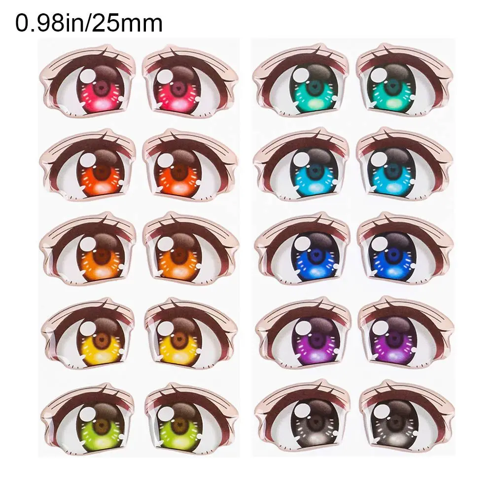

Стили наклейки 8 мм/10 мм/12 мм/15 мм/18 мм/25 мм аниме фигурка куклы лицо орган пастер чипсы для глаз бумага мультяшные наклейки для глаз