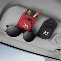 Magnetic Leather Car Sun Visor Glasses Case Holder ID Card Ticket Bracket For Xpeng XiaoPeng G9 P7 G6 P5 G3i Auto Accessories