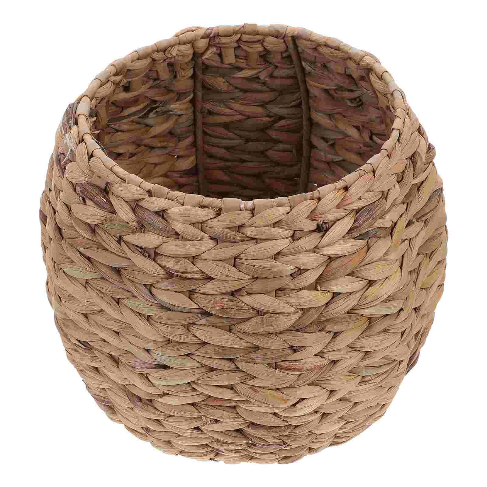 

Straw Storage Basket Plant Dried Flower for Table Box Woven Desktop Hyacinth Baskets Organizer