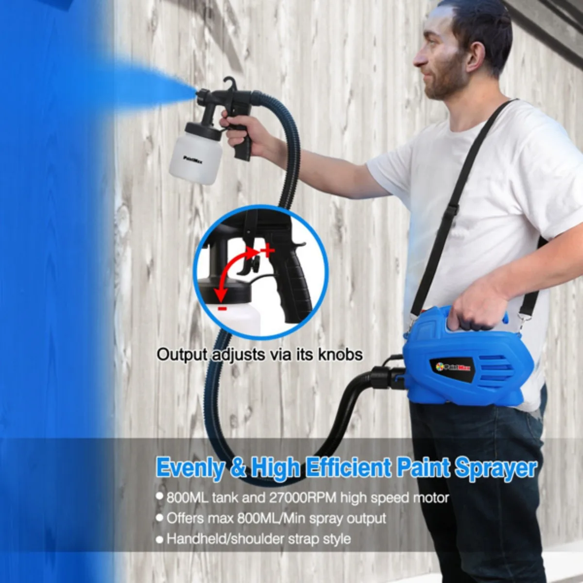 800ml pintura spray pintor 650w máquina pulverizadora de tinta 800ml/min saída hvlp óleo primer pulverizador de água com 3 padrões de pulverização