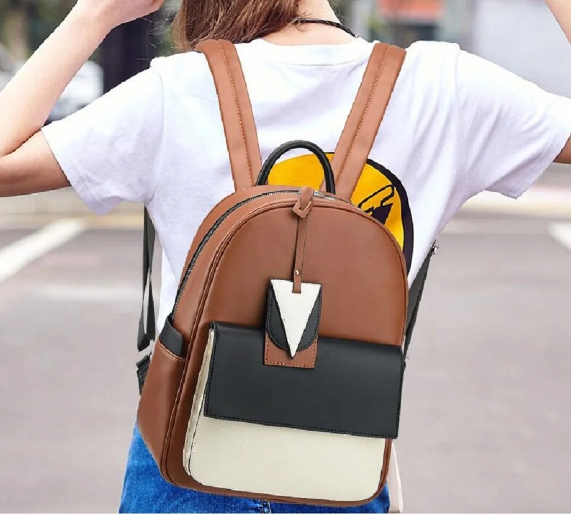 New Korean Fashion Academic Style High Quality Leather Backpack Women Large Capacity Travel Shoulder Bags School Bag Backpacks