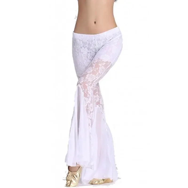 CySexy جديد المهنية النساء الرقص الشرقي السراويل الدانتيل بوليوود الهندي أزياء رقص القبلية الرقص الشرقي مشاعل السراويل