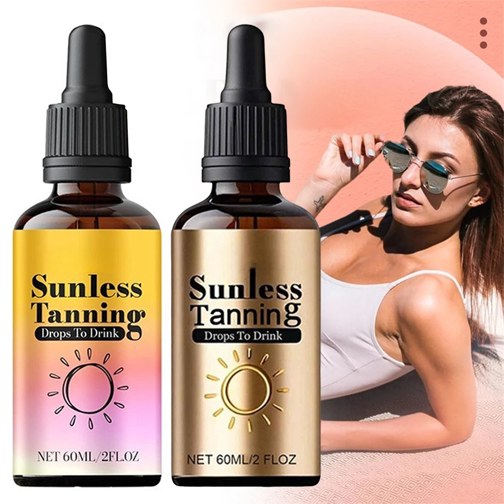 

60ml Natural-Glow Instants Sun Drops Sun-Free Self Tanning Drops Instants Sun Bronzing Drops For Women Men
