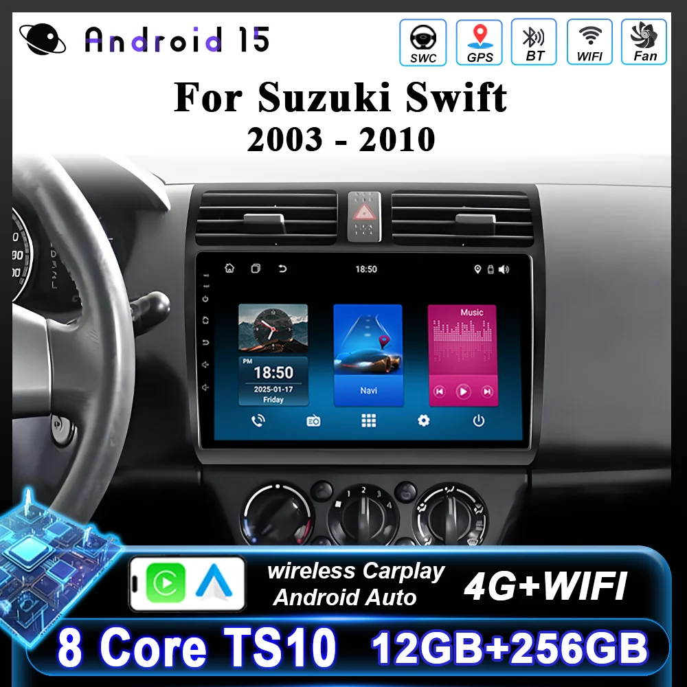 Android Car Radio For Suzuki Swift 2003 2004 2005 2006 2007 2008 2009 2010 Auto Navigation Multimedia Video Player 4G Carplay