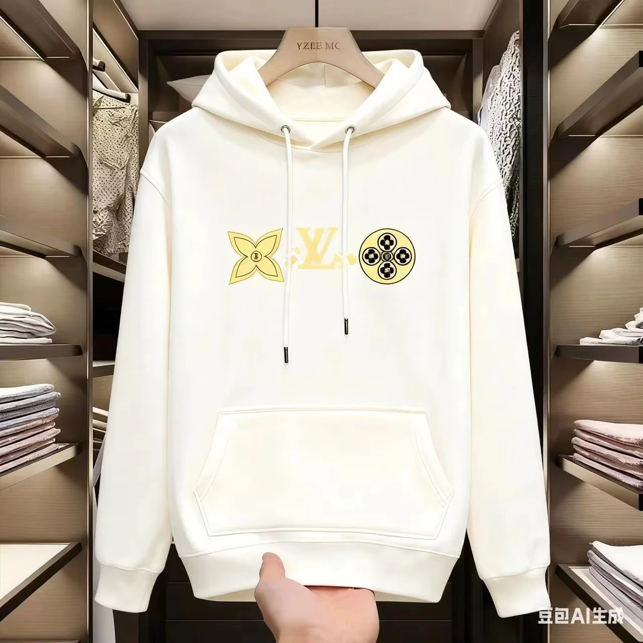 

Autumn and Winter New Luxury Brand Shopping Mall Same High Quality Printed Hoodie Fashionable Loose Large Size