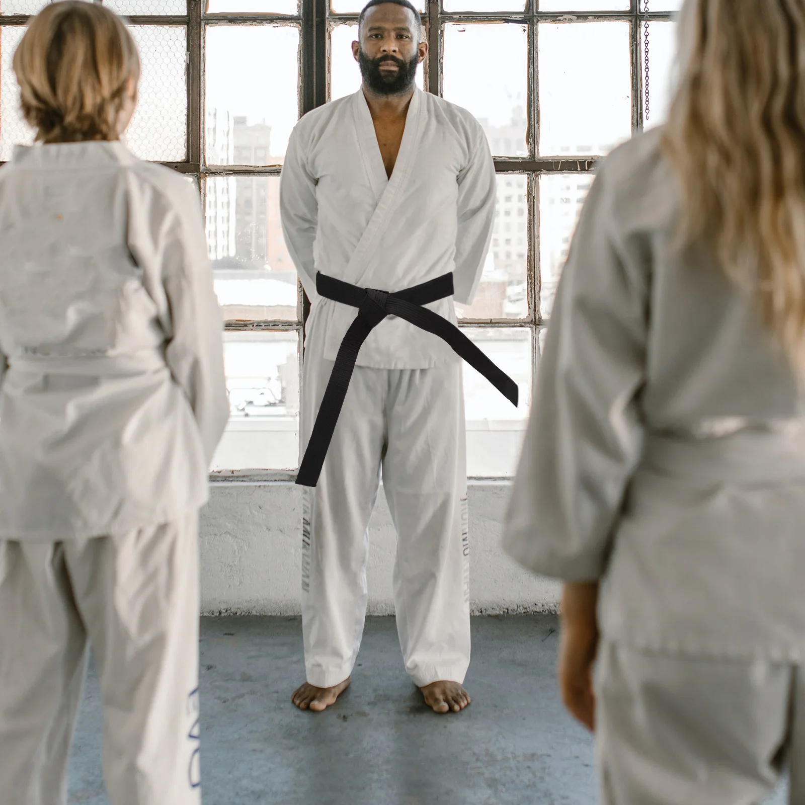 

6pcs Taekwondo Belts Black Cotton Waist Bands For Martial Arts Training Durable Comfortable Karate Belt Set Uniform Replacement