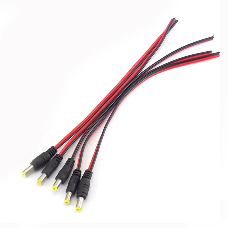 2.1x5.5mm DC Male Plug 12V Power Pigtail Extension Cable Jack For LED Strip Light driver Cctv Camera Connector 12V DC Wire C4
