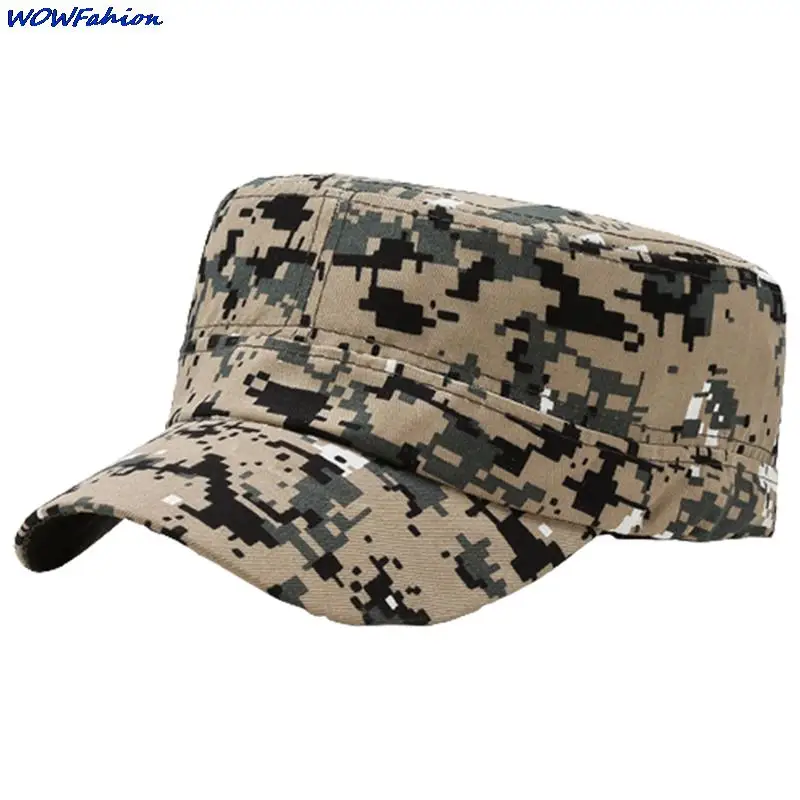 Men Women Camouflage Cotton Caps Flat Top Baseball Cap Marines Trucker Snapback Hat Unisex Bones Camo Hat