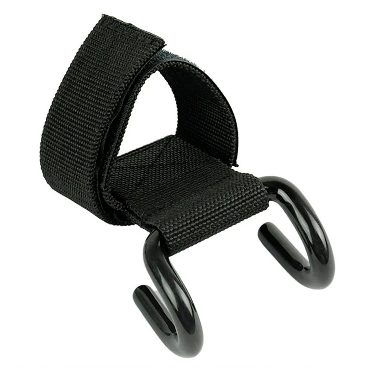 

Pair Black Weight Lifting Hook Grips Straps Gym Training Wrist Straps Heavy-Duty Steel Hooks Nylon Webbing Weight Lifting Hook