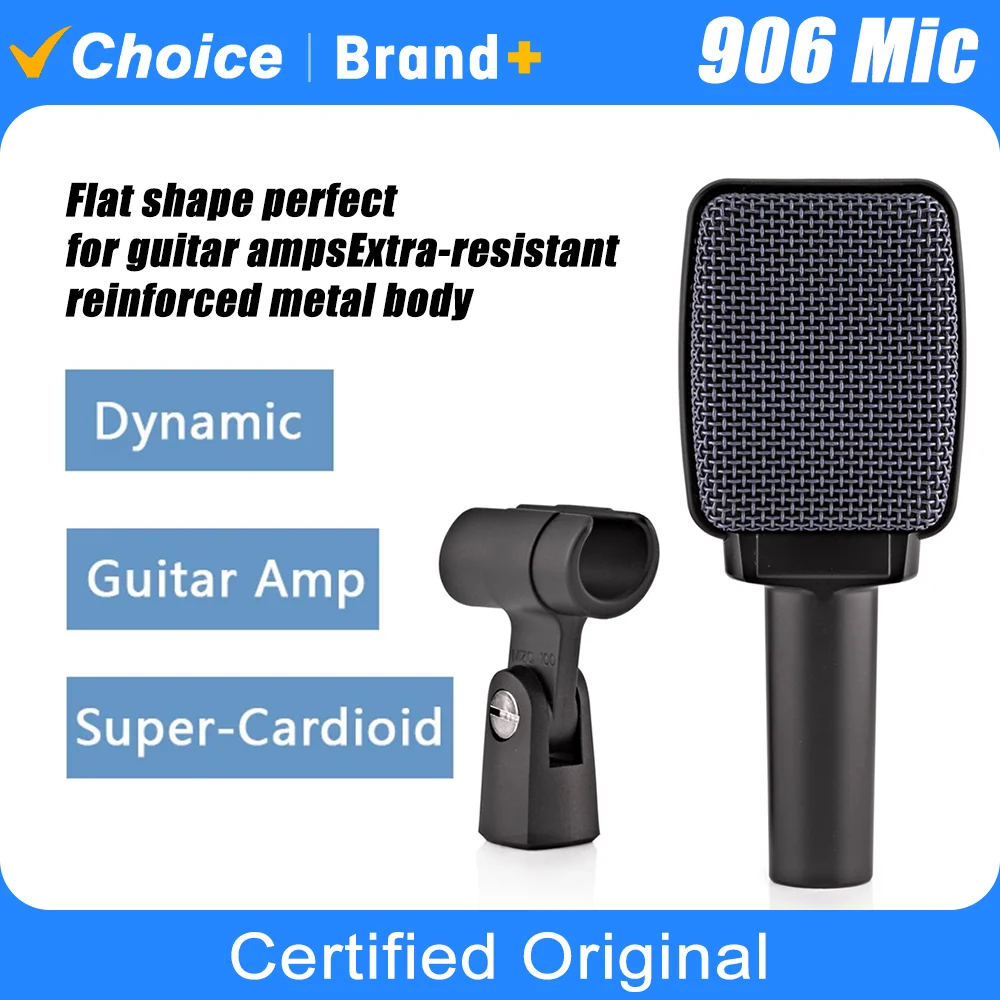 

TAVOSOP High Quality 906 Supercardioid Microphone Cardioid Instrument Mic with Clamp for Drum Guitar