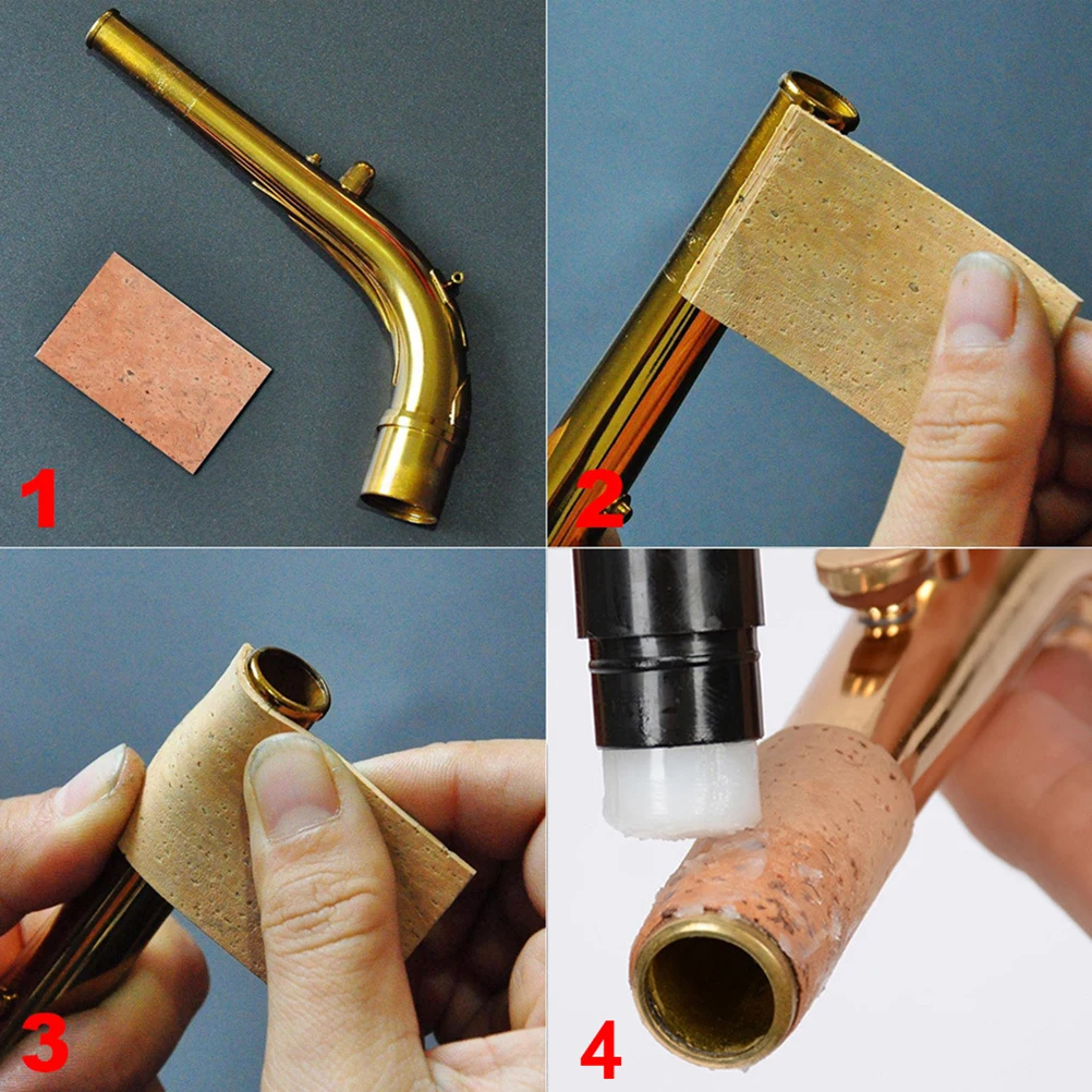 

3pcs Saxophone Neck Cork For Tenor Alto Soprano Replacement Durable Lightweight Cork Pads Natural Softwood Anti-Slip Sealing