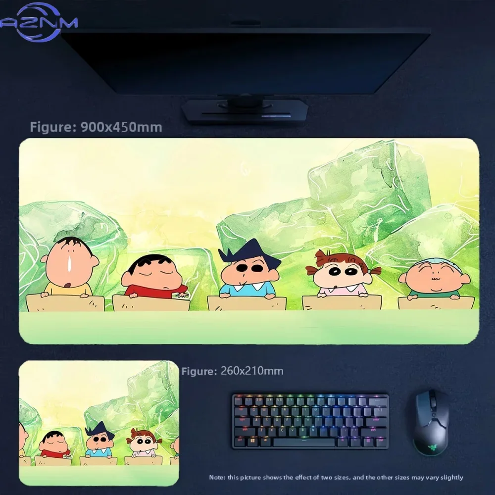 Anime Crayon Shin-chan Kindergarten Friends Large Mousepad Rubber Non-Slip Extended Gaming Desk Mat Keyboard Pad for PC Gaming O