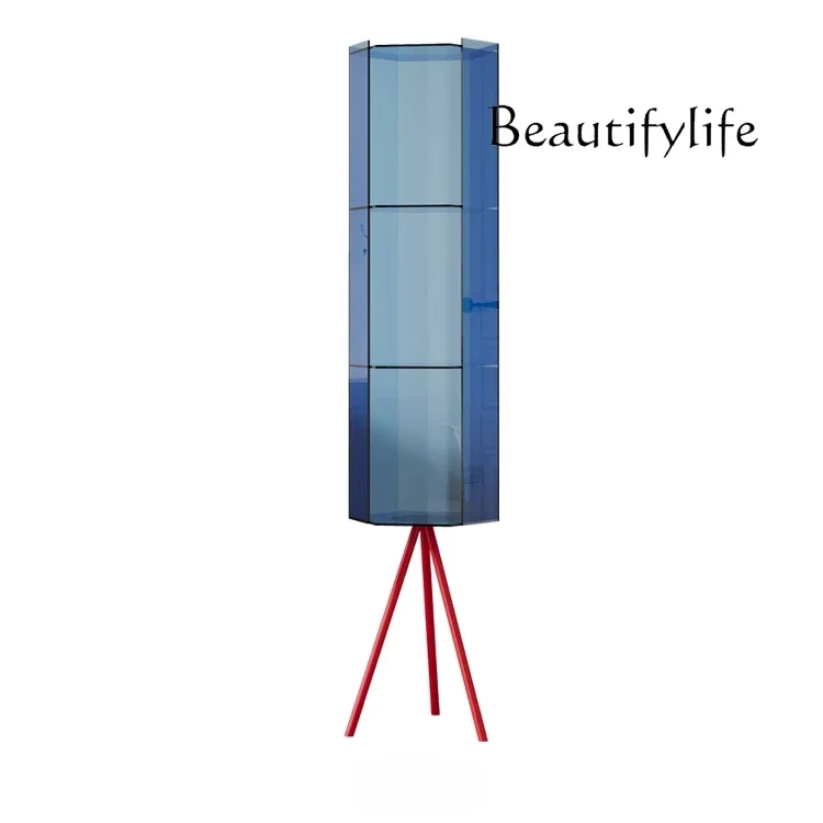 N40 Light luxury acrylic corner cabinet triangular cabinet modern simple locker living room sofa side wine cabinet creative