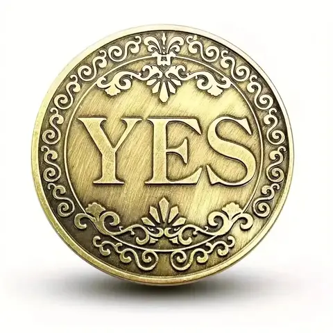 1pc YES/NO Decision Coin Commemorative Medal Lucky Coin Game & Entertainment Prop Creative Coin Gift Metal Craft