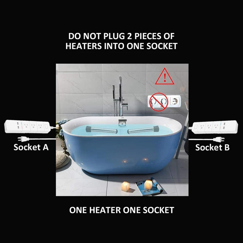 سخان مياه غاطس كهربائي محمول ، سخان غمر ، يستخدم في حوض السباحة وحوض الاستحمام ، قابس لنا