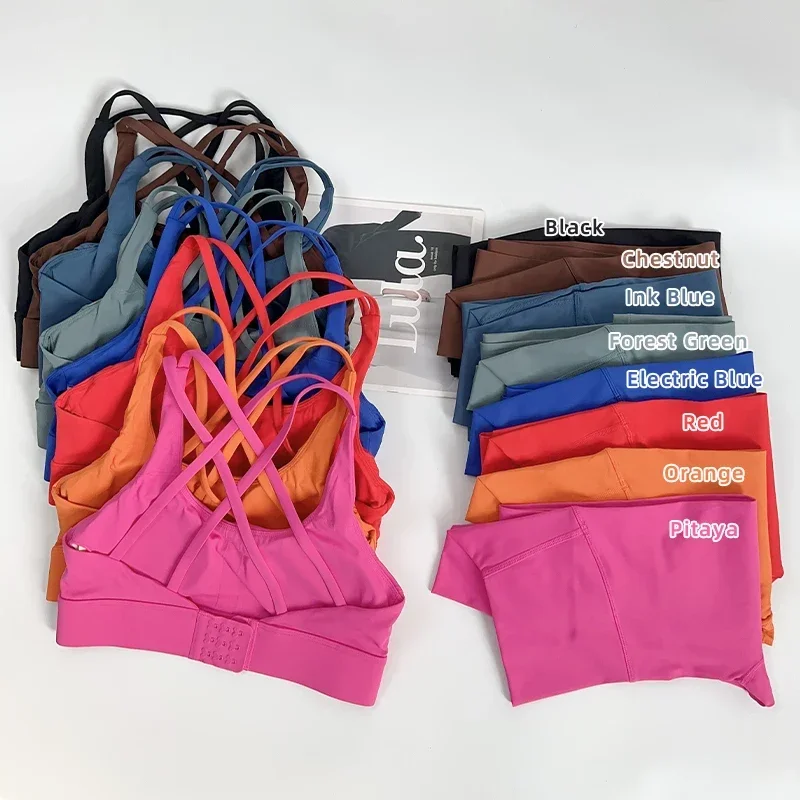 2 Piece Yoga Set High-end Sexy Fashion Adjustable Buckle Sports Bra High Waist Hip Lifting Leggings Running Breathable Set