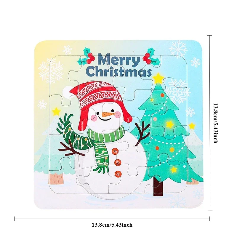 Świąteczne puzzle Mały prezent dla zabawek dla dzieci DIY Papierowa fabryka prezentów 16-elementowe puzzle świąteczne Nauka i edukacja