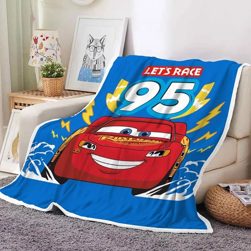 Disney Lightning McQueen Fleece Blanket, Cute Cartoon, Unique and Creative, Soft and Comfortable Nap Blanket, Birthday Gift