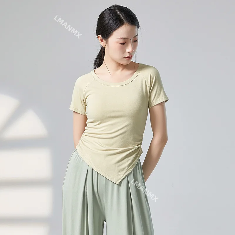 

Осенне-зимний новый топ с длинными рукавами и круглым вырезом, китайский современный танцевальный тренировочный костюм для тела