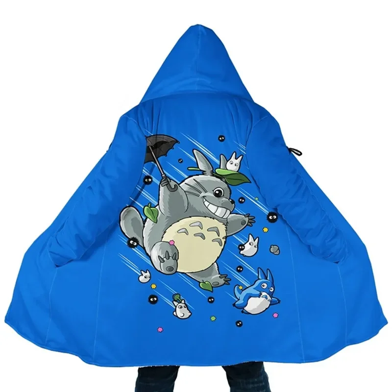 

Fashionable fat jump cloak new hooded cloak 3D printed fleece windbreaker men's and women's casual warm hooded cloak