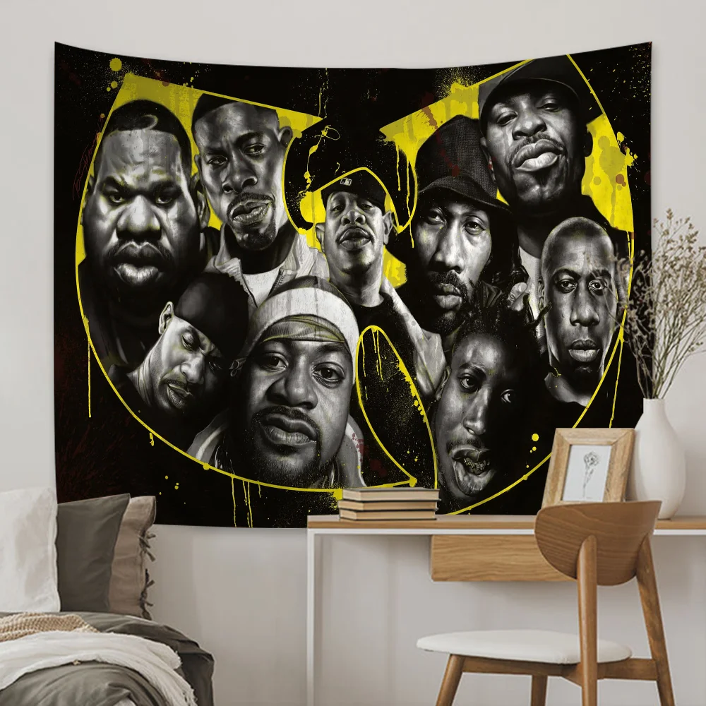 WU-T--TANG CLAN Printed Large Wall Tapestry Hanging Tarot Hippie Wall Rugs Dorm Home Decor