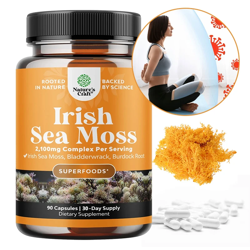 Organic Irish Sea Moss - Sea Moss, Fucus and Burdock Root for Immune, Heart and Joint Health Support for Men and Women