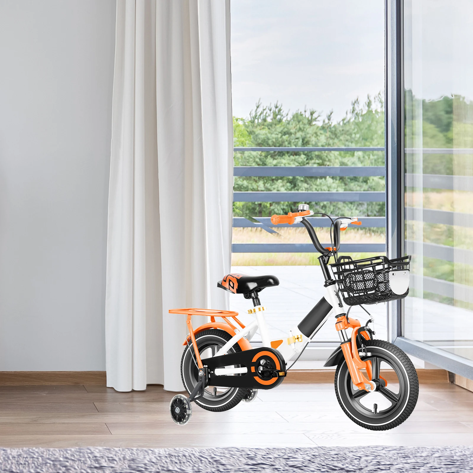 

Bicycle Training Wheels Rear Stabilizer Kids Bikes Auxiliary Wheel Carbon Steel Bracket PU Material Adjustable Span Anti Slip