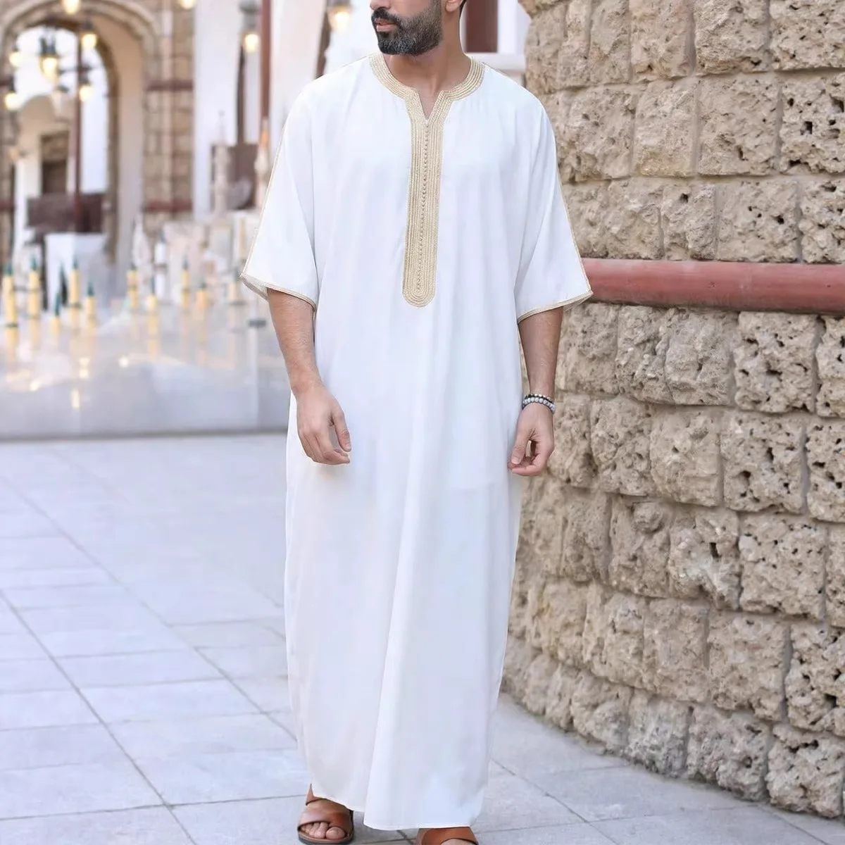 

Arab Men's Robe, Muslim Men's Robe, Embroidered Moroccan Style Men's Robe Robe Abaya Ramadan Dubai Luxury Islam Elegant