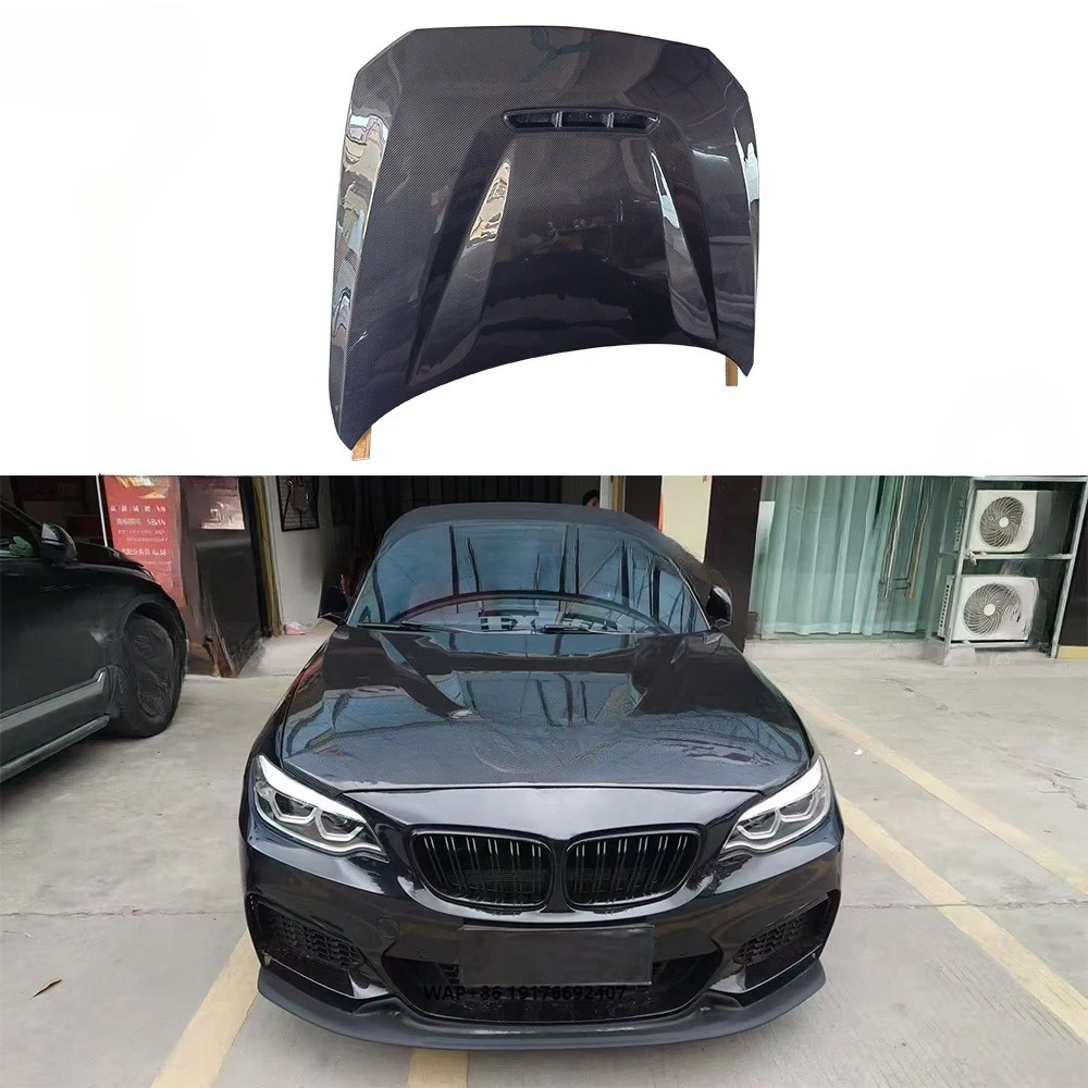 High Quality CS Style Dry Carbon Fiber Hood for M2 F87 2 Series F22 Car Carbon Hood Bonnet