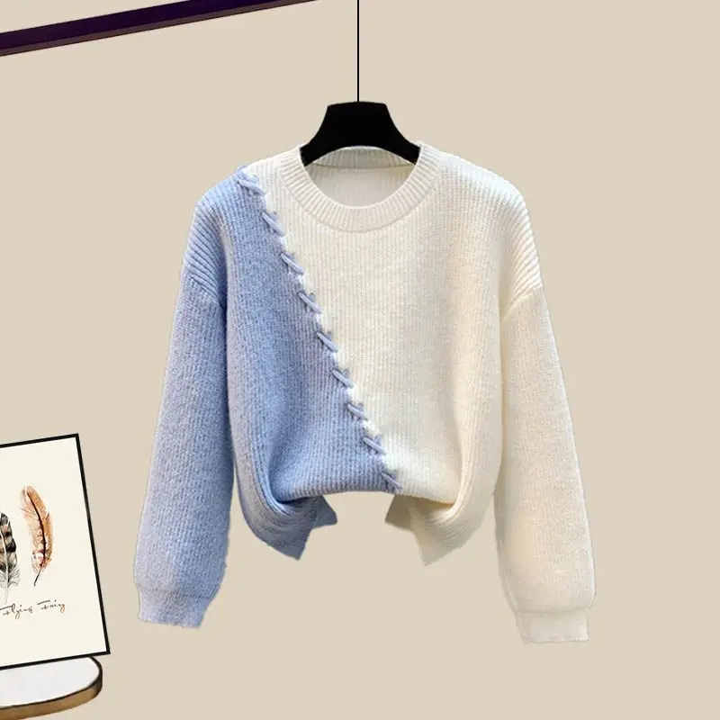 Sweetheart Women's Set 2024 Autumn/Winter Korean Edition New Knitted Sweater+Jeans Two Piece Set Fashion