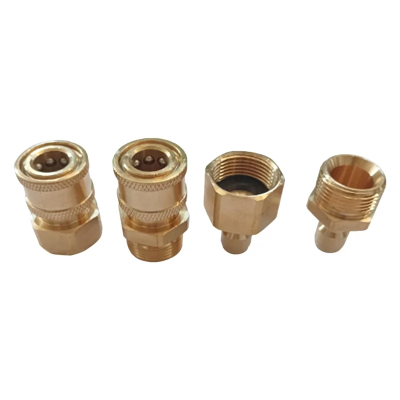 ABGR-4 Buah M22-14Mm Hingga 1/4In Set Adaptor Pencuci Tekanan, Adaptor Perlengkapan Pencuci Daya Kit Koneksi Cepat Pencuci Tekanan