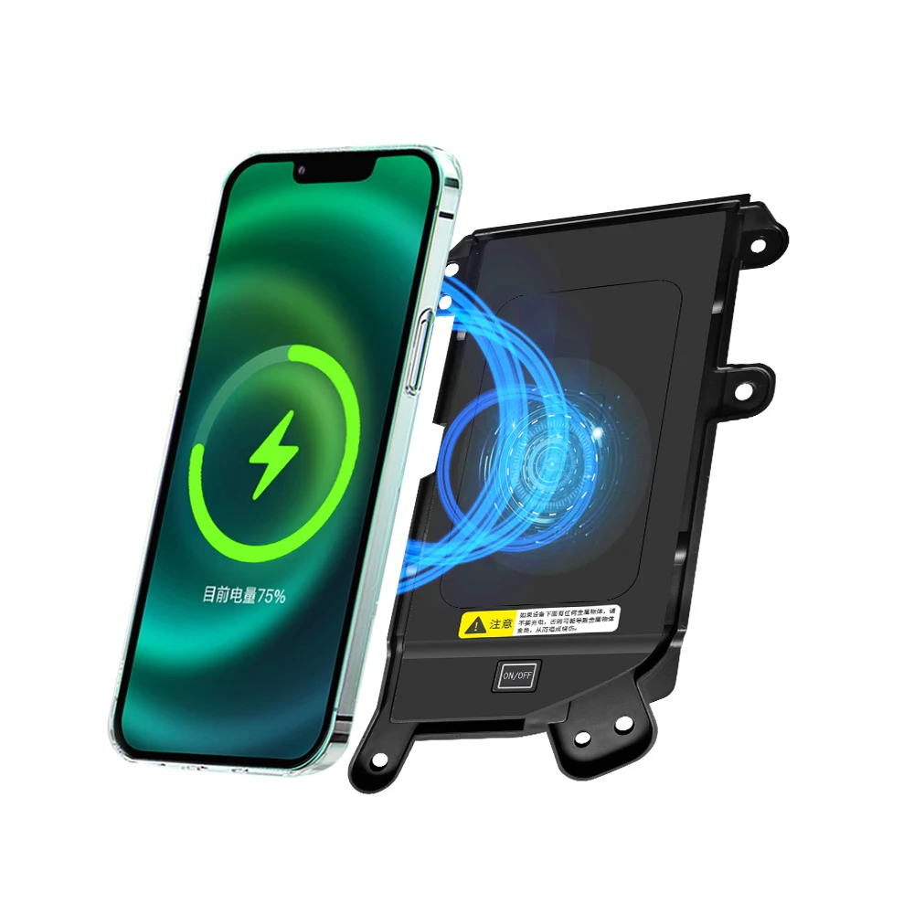 

Car Wireless Charger 15W Central Control Magnetic Mobile Phone Fast Charging Pad For Toyota Land Cruiser 300 RHD-LHD 2021-2024