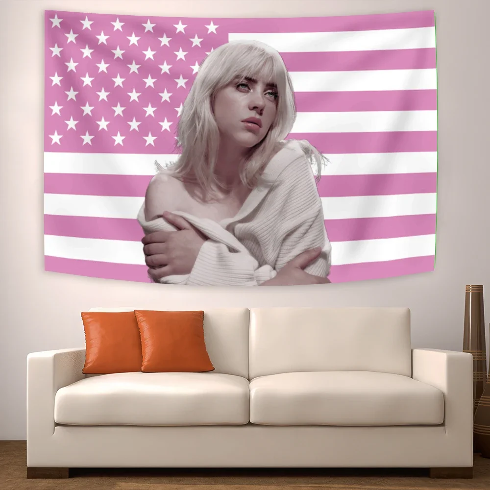 American Pop Singer flag tapestry Home Decor Aesthetic Wall Hanging Bedroom Domitory Background Cloth Birthday Gift