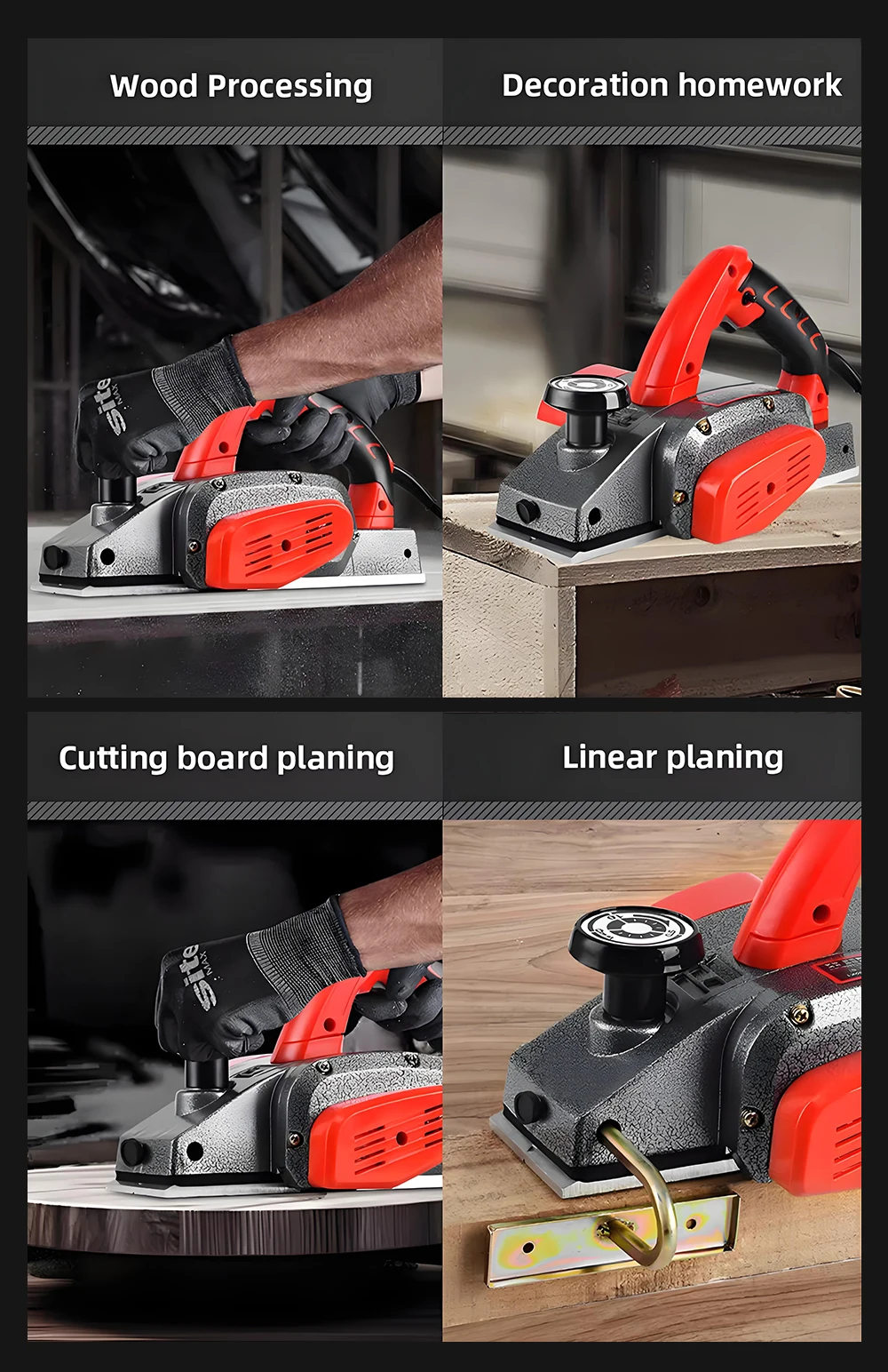 Mini Electric Planer Benchtop Wood Planer Multifunctional Electric Planer Power