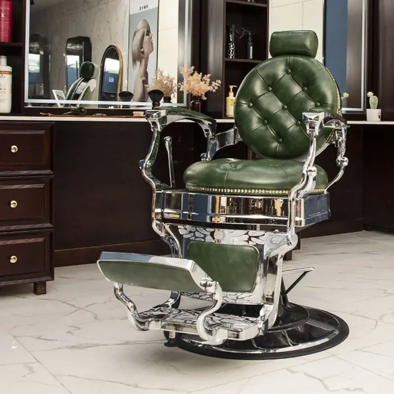 Luxury Belmont Classic Vintage Styling Chair Green Hair Salon Barber Chairs For Sale