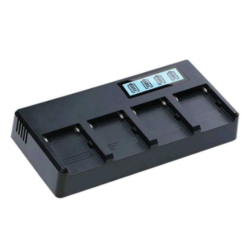 1 PCS NP F970 F960 NP F770 Battery Fast Smart Charger For Sony F750 F950 NP-F550 NP-FM50 FM500H QM7 EU Plug 4-Channel Black