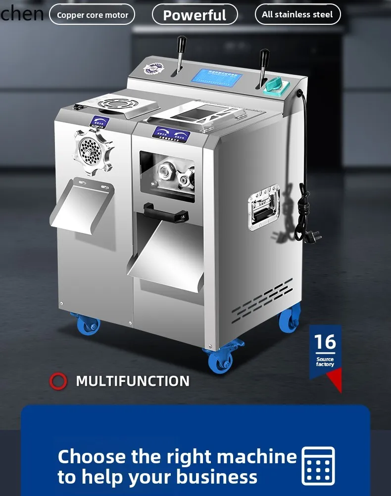 Lxc moedor de carne elétrico de alta potência aço inoxidável multifuncional corte, enema moagem, batendo máquina de recheio de carne