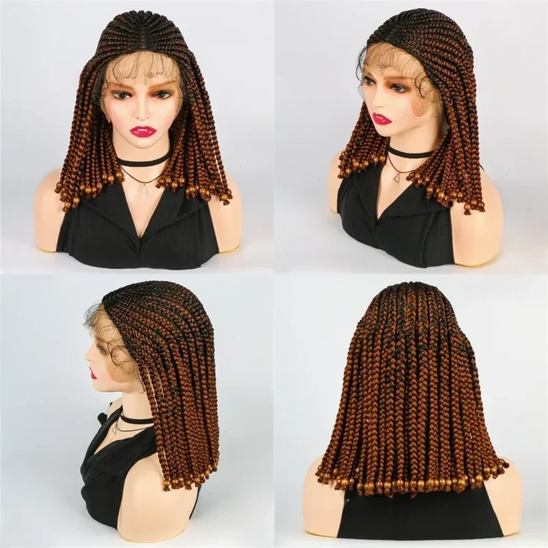 JGreeting-Perruque Synthétique Courte Tressée pour Femme, 13x9, 14 Pouces, Afro, Haute Qualité