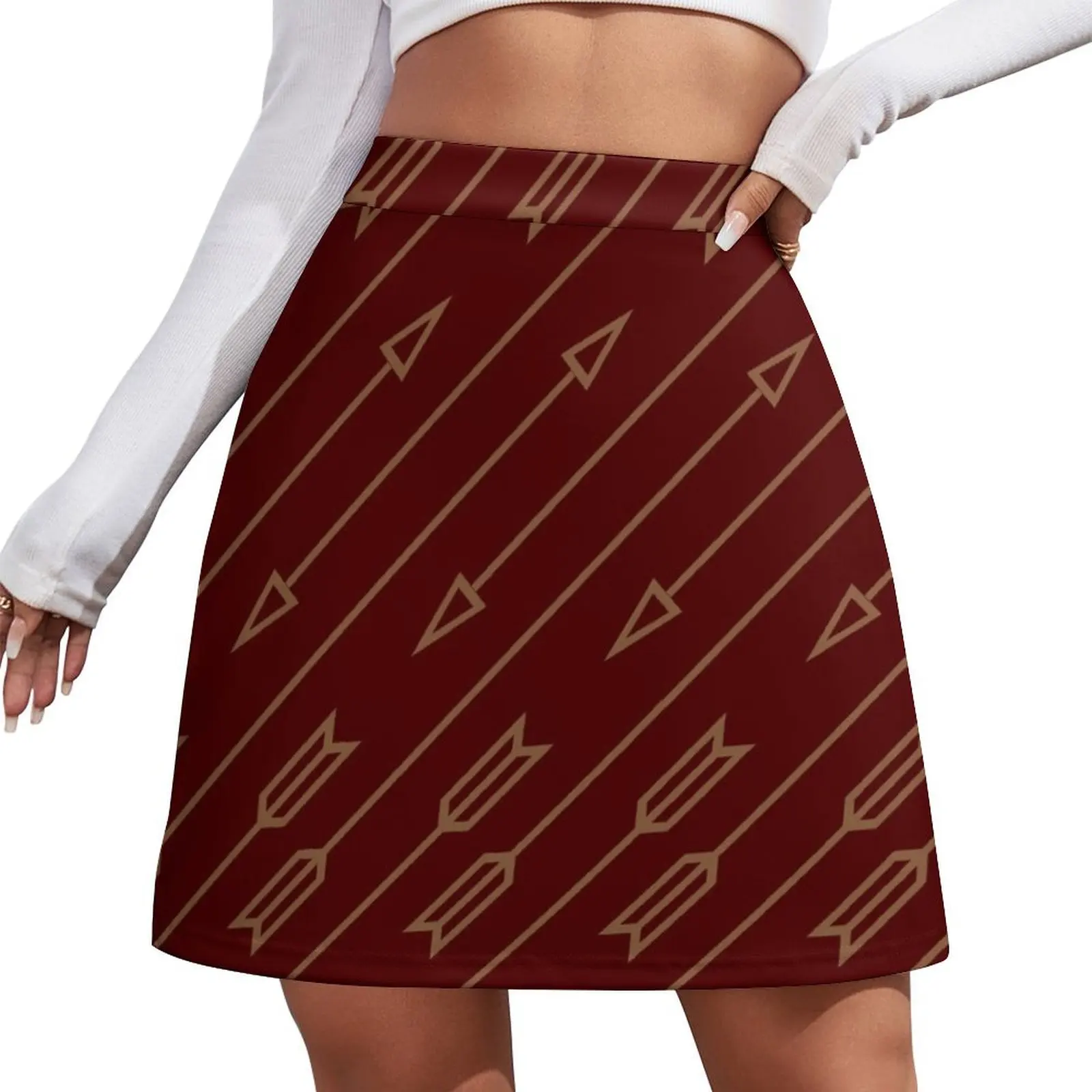 

Arrows Flying (Maroon) Mini Skirt korean style skirt mini skirt for women luxury designer clothing women Mini